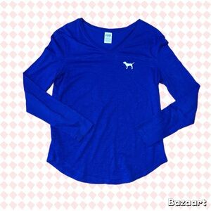 Victoria’s Secret PINK Royal Blue Long Sleeve Shirt
